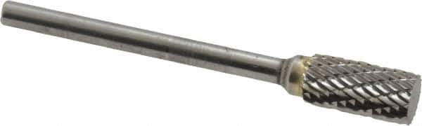 SGS Pro - 1/4" Cut Diam, 1/8" Shank Diam, Cylinder Head Double Cut Burr - Carbide, Flat End, 1/2" LOC, 2-1/4" OAL - Eagle Tool & Supply