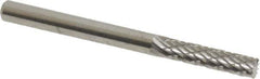SGS Pro - 1/8" Cut Diam, 1/8" Shank Diam, Cylinder with End Cut Head Double Cut Burr - Carbide, End Cut End, 9/16" LOC, 1-1/2" OAL - Eagle Tool & Supply