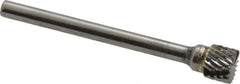 SGS Pro - 1/4" Cut Diam, 1/8" Shank Diam, Cylinder with End Cut Head Double Cut Burr - Carbide, End Cut End, 3/16" LOC, 1-11/16" OAL - Eagle Tool & Supply