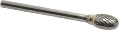 SGS Pro - 1/4" Cut Diam, 1/8" Shank Diam, Oval Head Double Cut Burr - Carbide, Radius End, 3/8" LOC - Eagle Tool & Supply