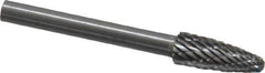 SGS Pro - 3/16" Cut Diam, 1/8" Shank Diam, Tree with Radius Head Double Cut Burr - Carbide, Radius End, 1/2" LOC - Eagle Tool & Supply