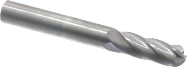 SGS Pro - 1/4" Cut Diam, 1/4" Shank Diam, Cylinder with Radius Head Single Cut Burr - Carbide, Radius End, 3/4" LOC, 2" OAL - Eagle Tool & Supply