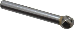SGS Pro - 3/8" Cut Diam, 1/4" Shank Diam, Ball Head Single Cut Burr - Carbide, Radius End, 5/16" LOC, 2-5/64" OAL - Eagle Tool & Supply
