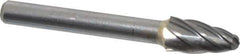 SGS Pro - 3/8" Cut Diam, 1/4" Shank Diam, Tree with Radius Head Single Cut Burr - Carbide, Radius End, 3/4" LOC, 2-1/2" OAL - Eagle Tool & Supply