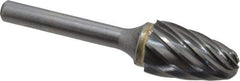 SGS Pro - 5/8" Cut Diam, 1/4" Shank Diam, Tree with Radius Head Single Cut Burr - Carbide, Radius End, 1" LOC, 2-3/4" OAL - Eagle Tool & Supply