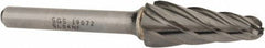 SGS Pro - 1/2" Cut Diam, 1/4" Shank Diam, Taper Head Single Cut Burr - Carbide, Radius End, 1-1/8" LOC, 3" OAL - Eagle Tool & Supply