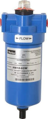 Parker - 1/4" Port, 8.8" High x 3.11" Wide, FRL Filter with Aluminum Bowl & Manual Drain - 15 SCFM, 250 Max psi, 175°F Max - Eagle Tool & Supply
