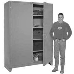 Lyon - 4 Shelf Locking Storage Cabinet - Steel, 60" Wide x 24" Deep x 82" High, Gray - Eagle Tool & Supply