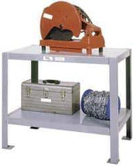 Made in USA - 48 Wide x 24" Deep x 32" High, Steel Machine Work Table - Edge Turned Down, Fixed Legs - Eagle Tool & Supply