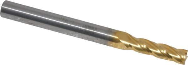 RobbJack - 5/32", 9/16" LOC, 3/16" Shank Diam, 2" OAL, 4 Flute, Solid Carbide Square End Mill - Single End, TiN Finish, 30° Helix, Centercutting, Right Hand Cut, Right Hand Flute, Series ST-430 - Eagle Tool & Supply