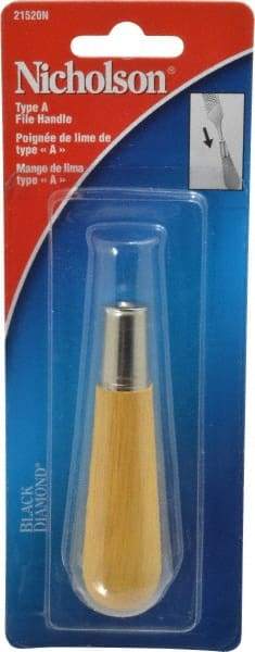 Nicholson - 3-3/4" Long x 1-5/16" Diam File Handle - For Use with 4 & 6" Files - Eagle Tool & Supply