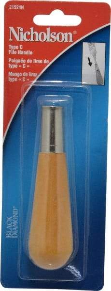 Nicholson - 4-1/2" Long x 1-3/16" Diam File Handle - For Use with 6, 8 & 10" Files - Eagle Tool & Supply