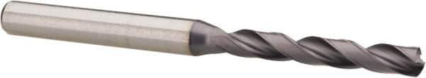Kennametal - #15 140° Solid Carbide Jobber Drill - TiAlN Finish, Right Hand Cut, Spiral Flute, Straight Shank, 2.9134" OAL, Standard Point - Eagle Tool & Supply