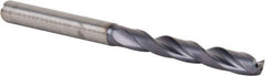 Kennametal - 7/32" 140° Solid Carbide Jobber Drill - TiAlN Finish, Right Hand Cut, Spiral Flute, Straight Shank, 3.2283" OAL, Standard Point - Eagle Tool & Supply