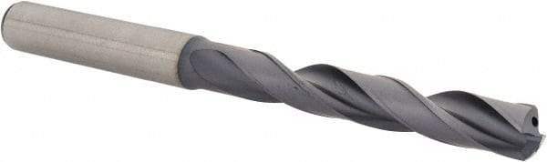 Kennametal - 9/32" 140° Solid Carbide Jobber Drill - TiAlN Finish, Right Hand Cut, Spiral Flute, Straight Shank, 3.5827" OAL, Standard Point - Eagle Tool & Supply