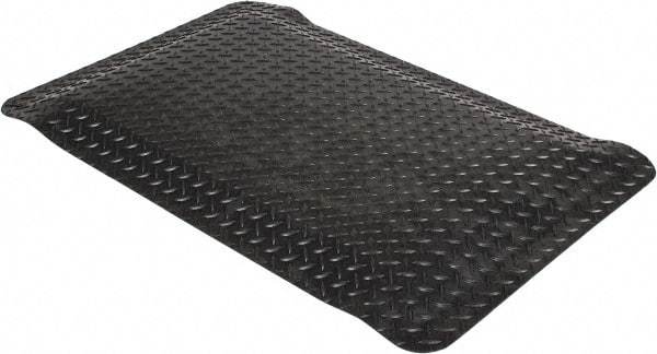 Wearwell - 3' Long x 2' Wide, Dry Environment, Anti-Fatigue Matting - Black, Vinyl with Nitrile Blend Base, Beveled on 4 Sides - Eagle Tool & Supply