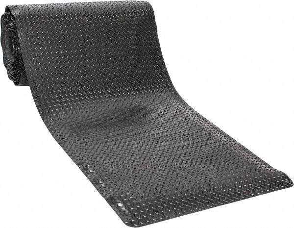 Wearwell - 30' Long x 3' Wide, Dry Environment, Anti-Fatigue Matting - Black, Vinyl with Nitrile Blend Base, Beveled on 4 Sides - Eagle Tool & Supply