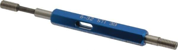 Made in USA - 6-32 Thread, High Speed Tool Steel, STI, Class 3B, Plug Thread Insert Go/No Go Gage - Double Ended with Handle - Eagle Tool & Supply
