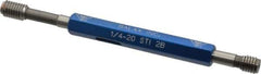 Made in USA - 1/4-20 Thread, High Speed Tool Steel, Class 2B, Plug Thread Insert Go/No Go Gage - Double Ended with Handle, Handle Size 1 - Eagle Tool & Supply