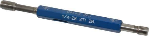 Made in USA - 1/4-28 Thread, High Speed Tool Steel, Class 2B, Plug Thread Insert Go/No Go Gage - Double Ended with Handle, Handle Size 1 - Eagle Tool & Supply