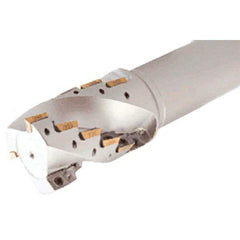 Iscar - 40mm Cut Diam, 55mm Max Depth of Cut, 32mm Shank Diam, 125mm OAL, Indexable Square Shoulder Helical End Mill - Weldon Shank, 90° Lead Angle, Series Helimill - Eagle Tool & Supply