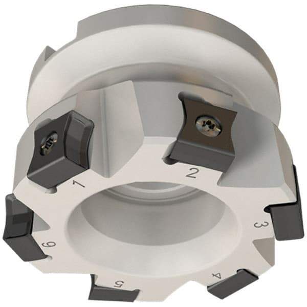 Iscar - 8 Inserts, 80mm Cut Diam, 27mm Arbor Diam, 10mm Max Depth of Cut, Indexable Square-Shoulder Face Mill - 0/90° Lead Angle, 50mm High, LN.. 1106 Insert Compatibility, Series TangMill - Eagle Tool & Supply