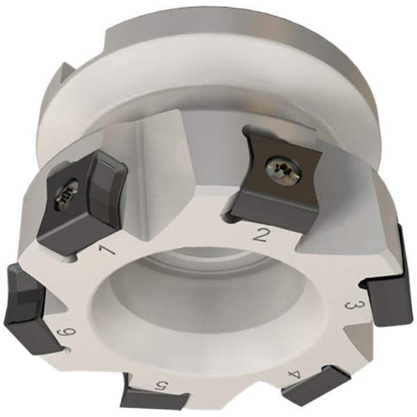 Iscar - 11 Inserts, 80mm Cut Diam, 27mm Arbor Diam, 10mm Max Depth of Cut, Indexable Square-Shoulder Face Mill - 0/90° Lead Angle, 50mm High, LN.. 1106 Insert Compatibility, Series TangMill - Eagle Tool & Supply