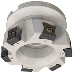 Iscar - 9 Inserts, 100mm Cut Diam, 32mm Arbor Diam, 10mm Max Depth of Cut, Indexable Square-Shoulder Face Mill - 0/90° Lead Angle, 50mm High, LN.. 1106 Insert Compatibility, Series TangMill - Eagle Tool & Supply