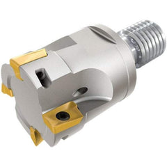 Iscar - 25mm Cut Diam, 10mm Max Depth of Cut, 35mm OAL, Indexable Square Shoulder End Mill - HM90 AP.. 1003.. Inserts, M12 Modular Connection, 90° Lead Angle, Through Coolant, Series Heli2000, Multimaster - Eagle Tool & Supply