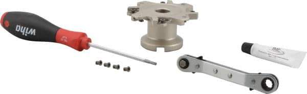 Iscar - Shell Mount A Connection, 0.88" Depth of Cut, 3" Cutter Diam, 3/4" Hole Diam, 8 Tooth Indexable Slotting Cutter - FDN-LN12 Toolholder, LNET Insert - Eagle Tool & Supply