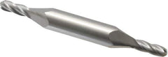 Atrax - 3/16" Diam, 1/2" LOC, 4 Flute Solid Carbide Ball End Mill - Uncoated, Double End, 3-1/4" OAL, 3/8" Shank Diam - Eagle Tool & Supply