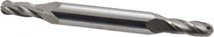 Atrax - 1/4" Diam, 5/8" LOC, 4 Flute Solid Carbide Ball End Mill - Uncoated, Double End, 3-1/2" OAL, 3/8" Shank Diam - Eagle Tool & Supply