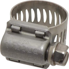 IDEAL TRIDON - SAE Size 06, 7/16 to 25/32" Diam, Stainless Steel MS Series MIL-Spec Worm Drive Clamp - 1/2" Wide, Material Grade 300 SERIES, Series MS Mil Spec - Eagle Tool & Supply