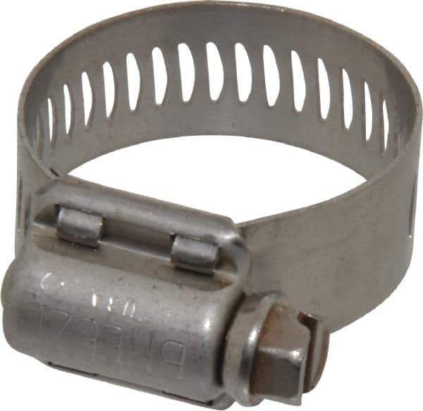 IDEAL TRIDON - SAE Size 12, 11/16 to 1-1/4" Diam, Stainless Steel MS Series MIL-Spec Worm Drive Clamp - 1/2" Wide, Material Grade 300 SERIES, Series MS Mil Spec - Eagle Tool & Supply