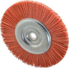 Dico - 6" OD, 5/8" Arbor Hole, Crimped Nylon Wheel Brush - 3/8" Face Width - Eagle Tool & Supply