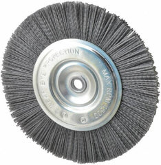 Dico - 8" OD, 5/8" Arbor Hole, Crimped Nylon Wheel Brush - 3/8" Face Width - Eagle Tool & Supply