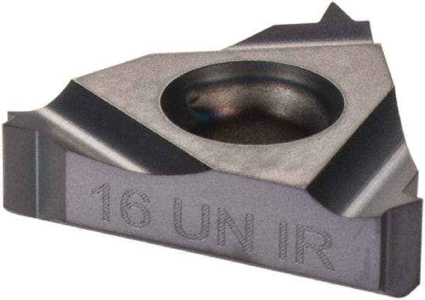 Iscar - 16IR Internal Right Hand 16 UN Laydown Threading Insert - Grade IC908, TiN/TiAlN Coated Carbide, 9.53mm Inscribed Circle - Eagle Tool & Supply