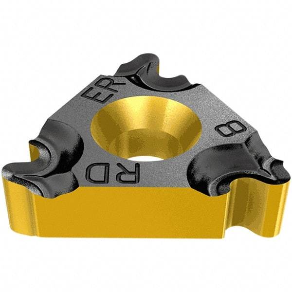 Iscar - 16ERM External Right Hand 8 Round Laydown Threading Insert - Grade IC908, TiAlN Coated Carbide, 9.53mm Inscribed Circle - Eagle Tool & Supply