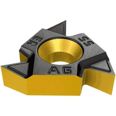 Iscar - 22ER External Right Hand 5 UN Laydown Threading Insert - Grade IC250, TiCN/TiN Coated Carbide, 12.7mm Inscribed Circle - Eagle Tool & Supply