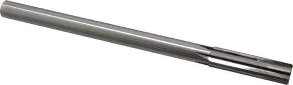 Made in USA - 0.627" Carbide-Tipped 6 Flute Chucking Reamer - Straight Flute, 9/16" Straight Shank, 2-1/4" Flute Length, 9" OAL - Eagle Tool & Supply