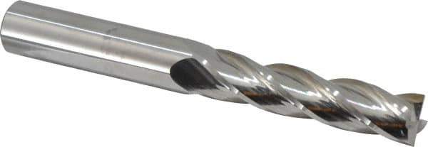 Atrax - 11/16", 3" LOC, 3/4" Shank Diam, 6" OAL, 4 Flute, Solid Carbide Square End Mill - Single End, Uncoated, Spiral Flute, 30° Helix, Centercutting, Right Hand Cut - Eagle Tool & Supply