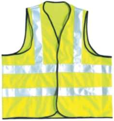 OccuNomix - Size 3XL High Visibility Yellow Solid General Purpose Vest - 52 to 54" Chest, ANSI 107-2015, Hook & Loop Closure, Polyester - Eagle Tool & Supply