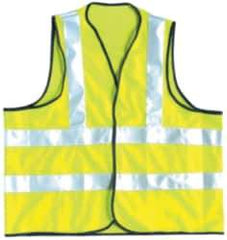 OccuNomix - Size 3XL High Visibility Yellow Solid General Purpose Vest - 52 to 54" Chest, ANSI 107-2015, Hook & Loop Closure, Polyester - Eagle Tool & Supply