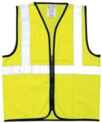 OccuNomix - Size 4XL High Visibility Yellow Solid General Purpose Vest - 56 to 58" Chest, ANSI 107-2015, Zipper Closure, Polyester - Eagle Tool & Supply