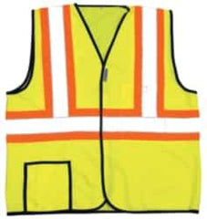 OccuNomix - Size 4XL High Visibility Yellow Solid General Purpose Vest - 56 to 58" Chest, ANSI 107-2015, Hook & Loop Closure, 2 Pockets, Polyester - Eagle Tool & Supply