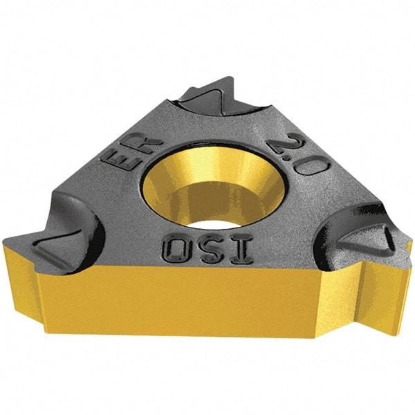 Iscar - 16EL External Left Hand ISO Laydown Threading Insert - Grade IC250, TiCN/TiN Coated Carbide, 9.53mm Inscribed Circle - Eagle Tool & Supply