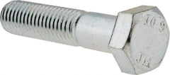 Value Collection - M12x1.75mm Metric Coarse, 55mm Length Under Head Hex Head Cap Screw - Partially Threaded, Grade 10.9 Alloy Steel, Zinc-Plated Finish, 19mm Hex - Eagle Tool & Supply