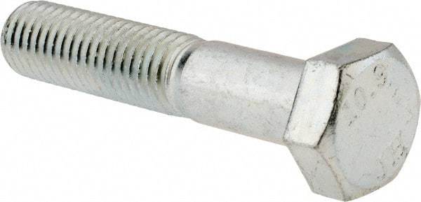 Value Collection - M12x1.75mm Metric Coarse, 60mm Length Under Head Hex Head Cap Screw - Partially Threaded, Grade 10.9 Alloy Steel, Zinc-Plated Finish, 19mm Hex - Eagle Tool & Supply
