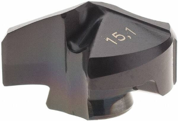 Iscar - Series IDI-SK, 15.09mm Diam Grade IC908 140° Replaceable Drill Tip - Carbide, TiAlN Finish, 15 Seat Size - Eagle Tool & Supply