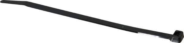 Made in USA - 8.7" Long Black Nylon Standard Cable Tie - 120 Lb Tensile Strength, 1.93mm Thick, 52.3mm Max Bundle Diam - Eagle Tool & Supply